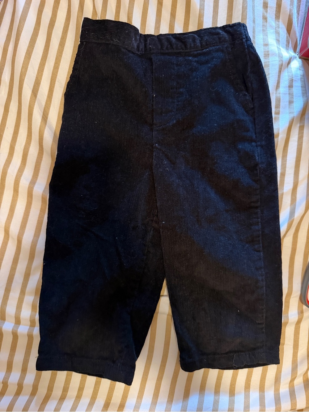 Kids Black Corduroy Shorts with Pull-On Waist